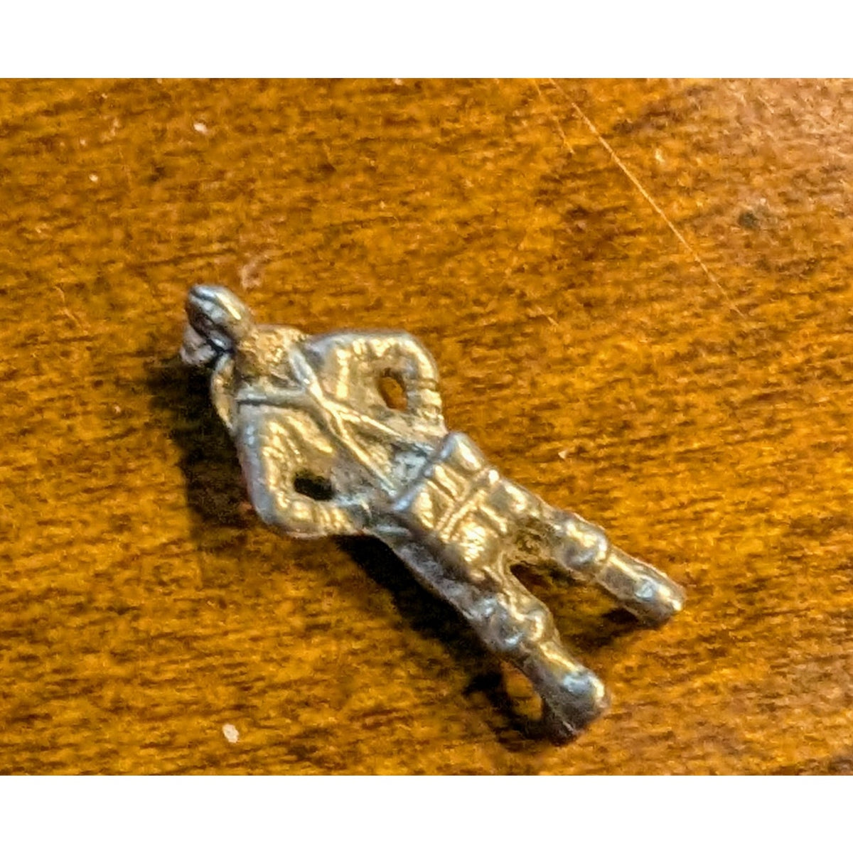Vintage Tiny Silver Tone Man W/ Hands on Hips Possibly Astronaut Charm