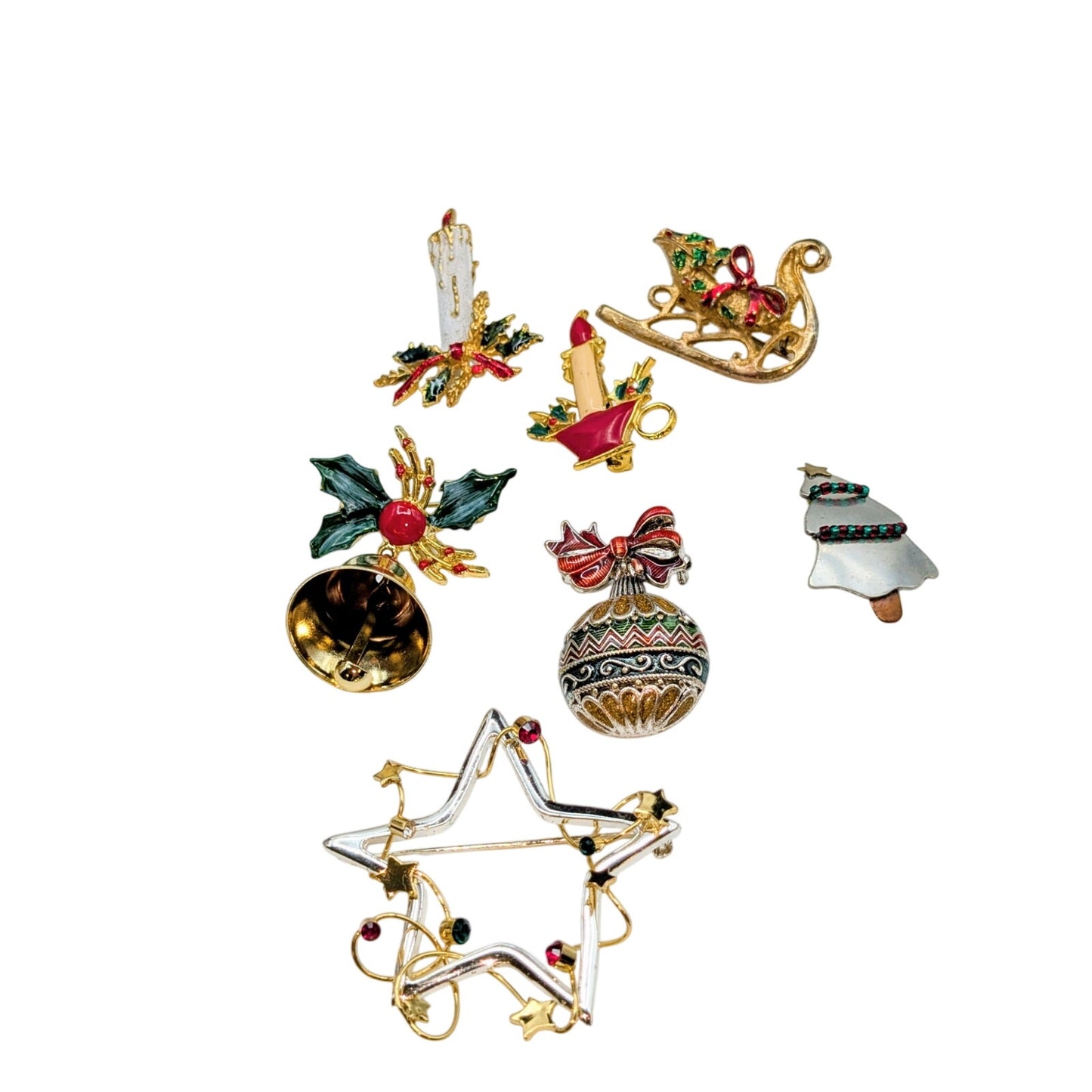 Lot of Seven Christmas Pins