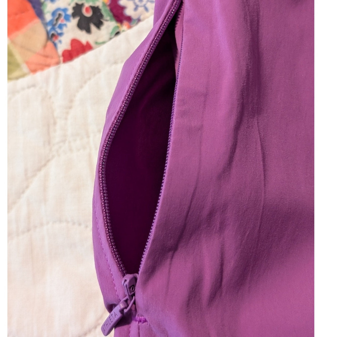 Athleta Performance Oversized Poplin Jazzy Purple Button-Up Top Women's Sz M