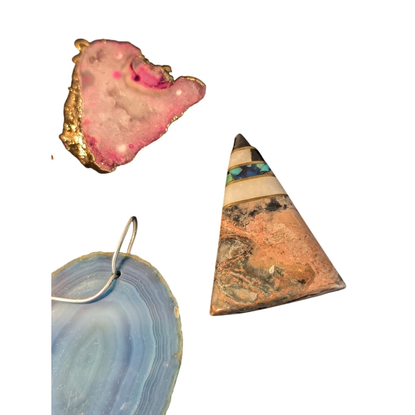 Fifteen Stone/Glass & One Heavy Resin Pendant Lot
