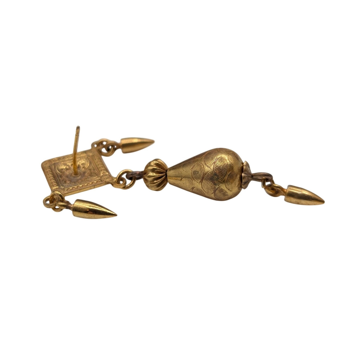 Vintage SINGLE Diane Von Furstenberg Gold Tone Dangle Earring