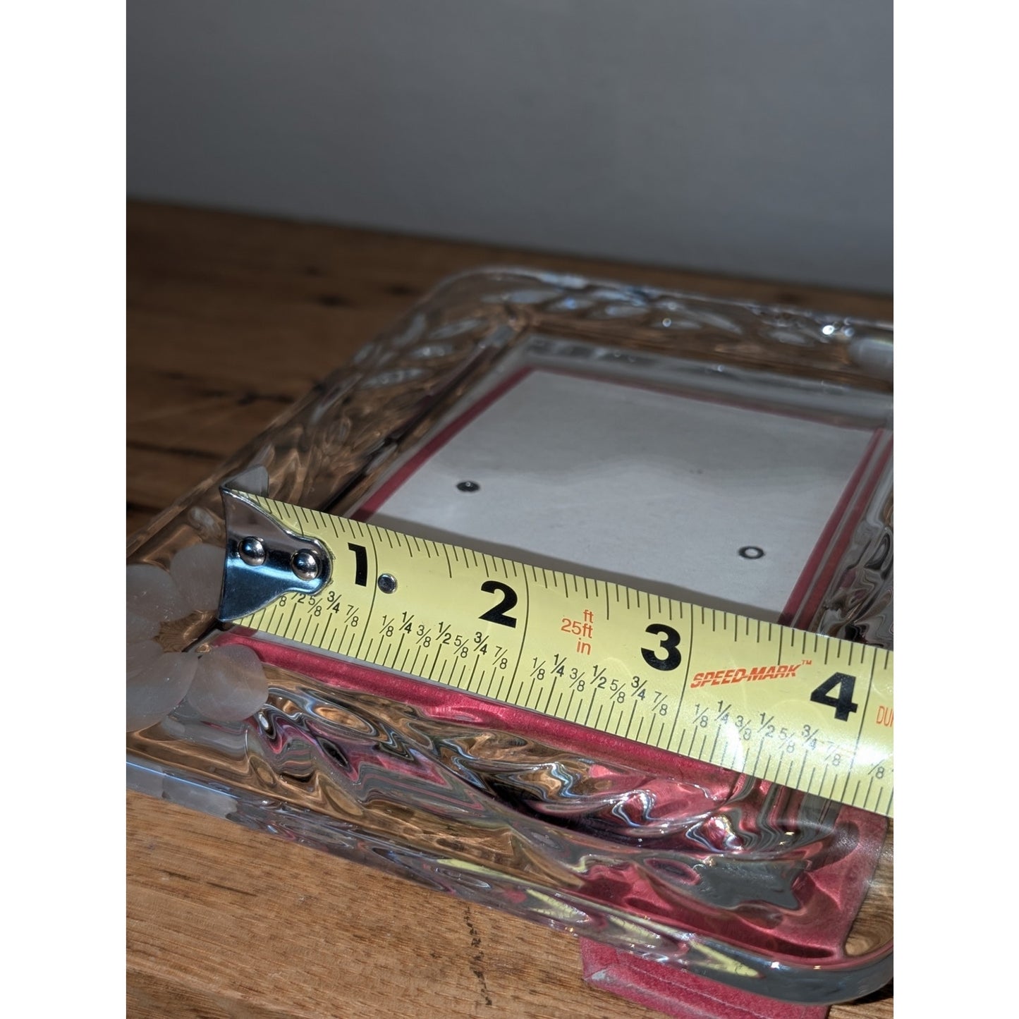 Vtg Princess House Heritage Romance Collection Crystal Flower Etched Frame