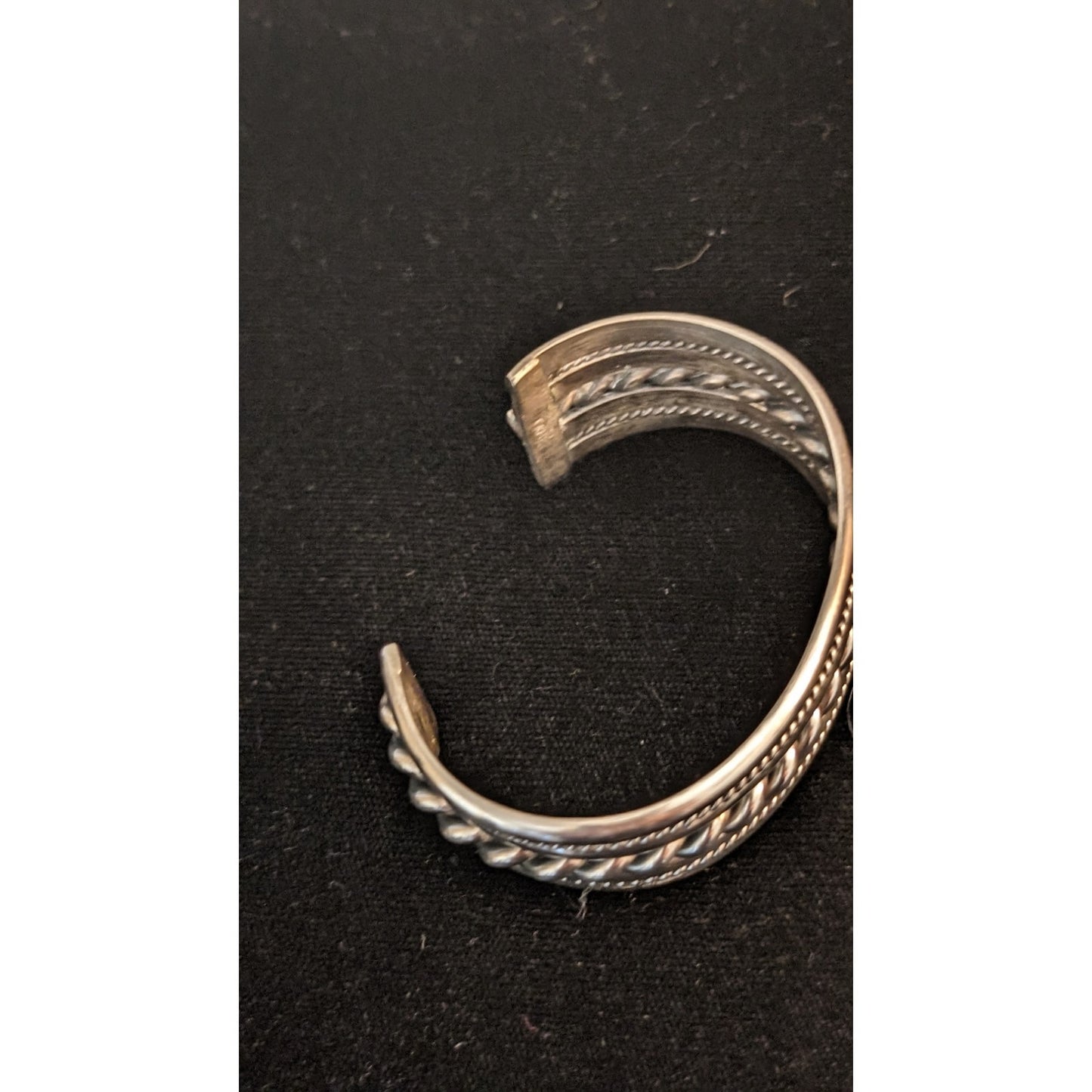 Tahe Navajo Native American Signed Braided 60g Sterling Cuff Bracelet