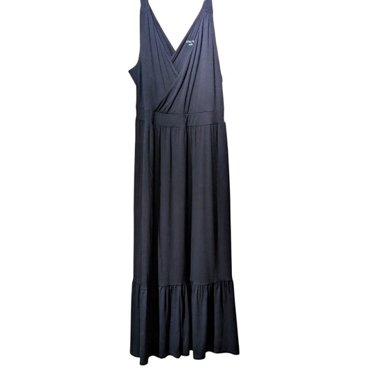 NWT Ava & Viv V-Neck Wrapped Front Bodice Ruffle Hem Maxi Dress Womens Size 1X