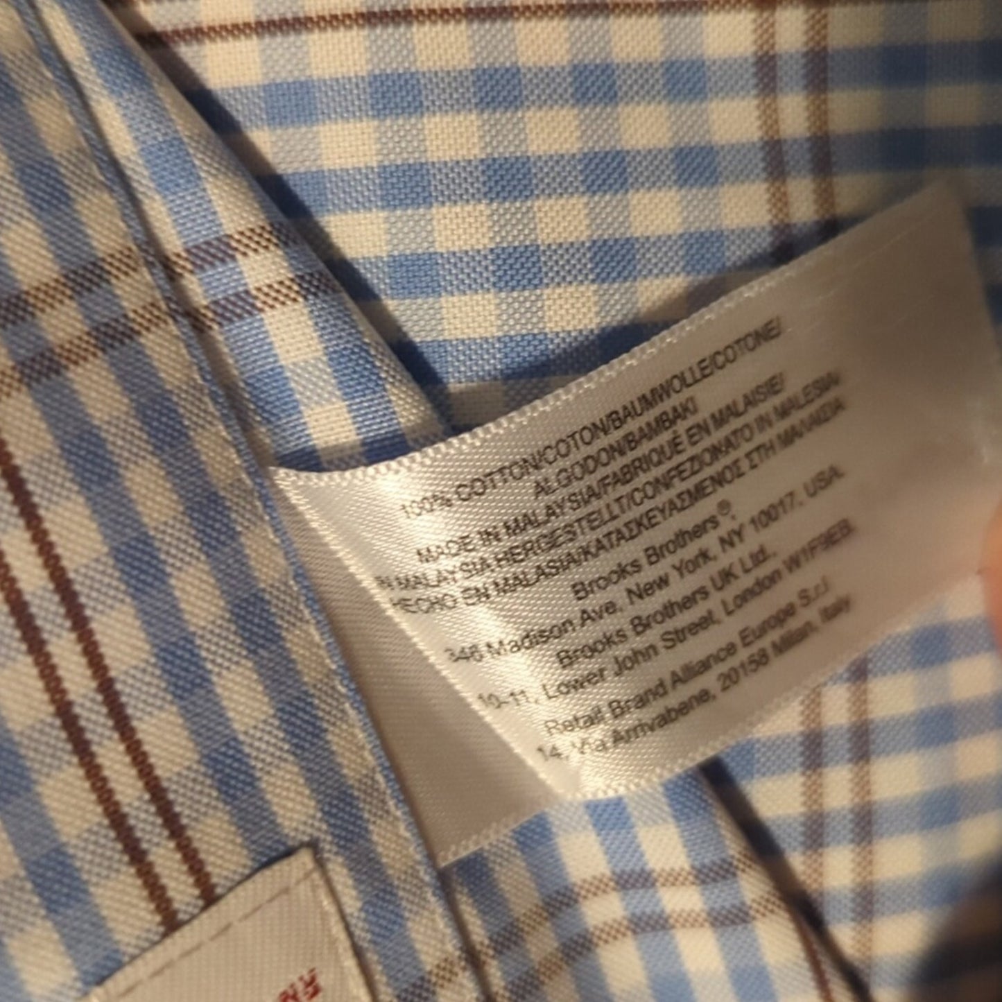Vintage Brooks Brothers Blue Plaid The Original Polo Shirt Button Down Mens Sz L