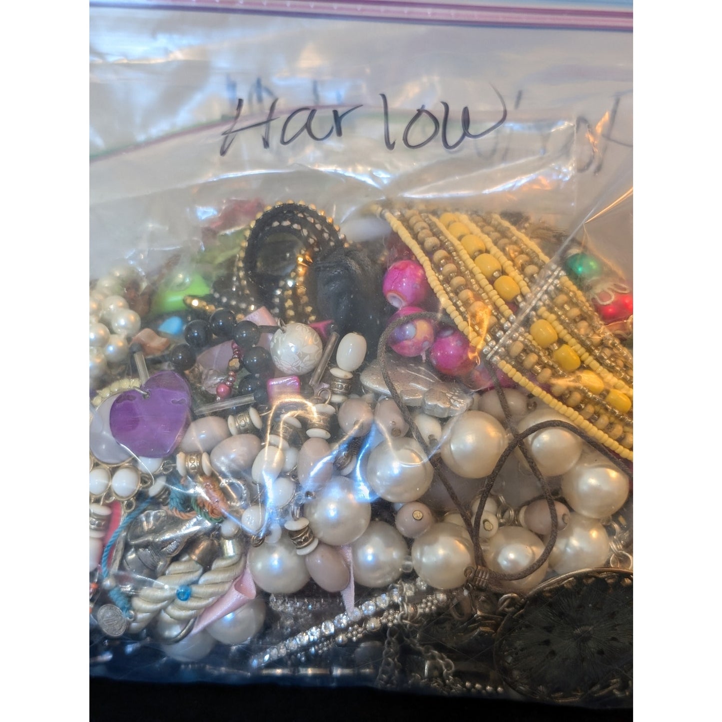 Jewelry Lot Harlow Repurpose Bag 4 Plus Lbs Beads/Craft/Repurpose Pieces