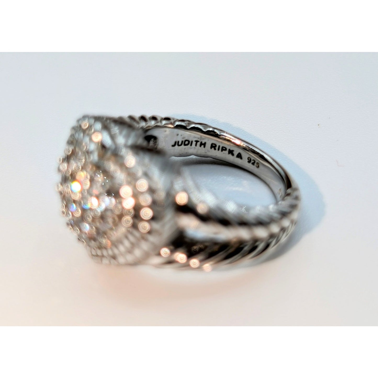 Judith Ripka: Sterling Silver, CZ Heart 9.0 g Ring-Sz. 5.75