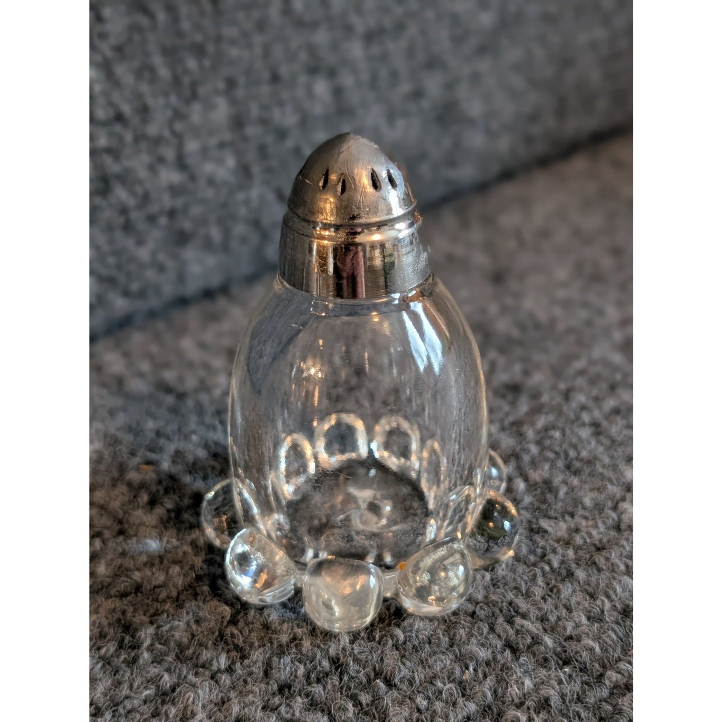 VTG Imperial Candlewick Glass Salt & Pepper Shakers Balled Feet