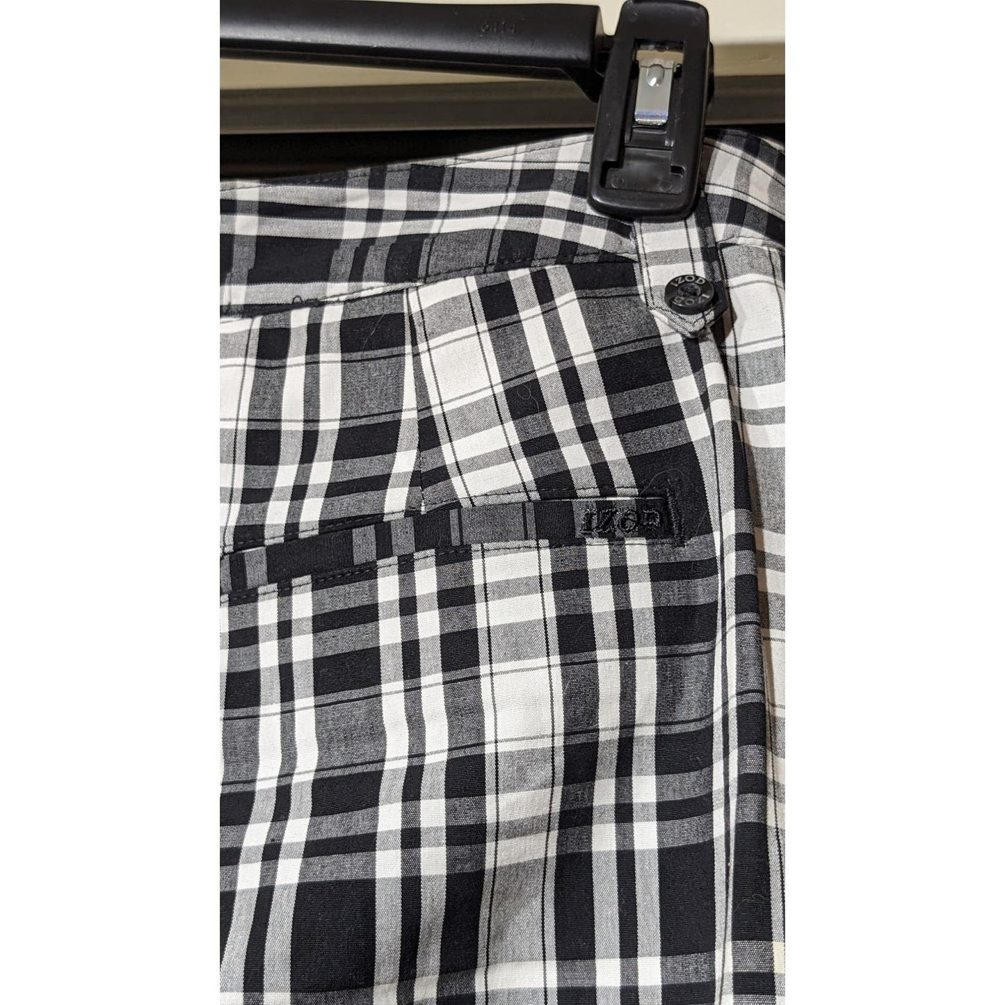 IZOD PerformX Black White Plaid Golf Tennis Stretch Skort Womens Sz 10