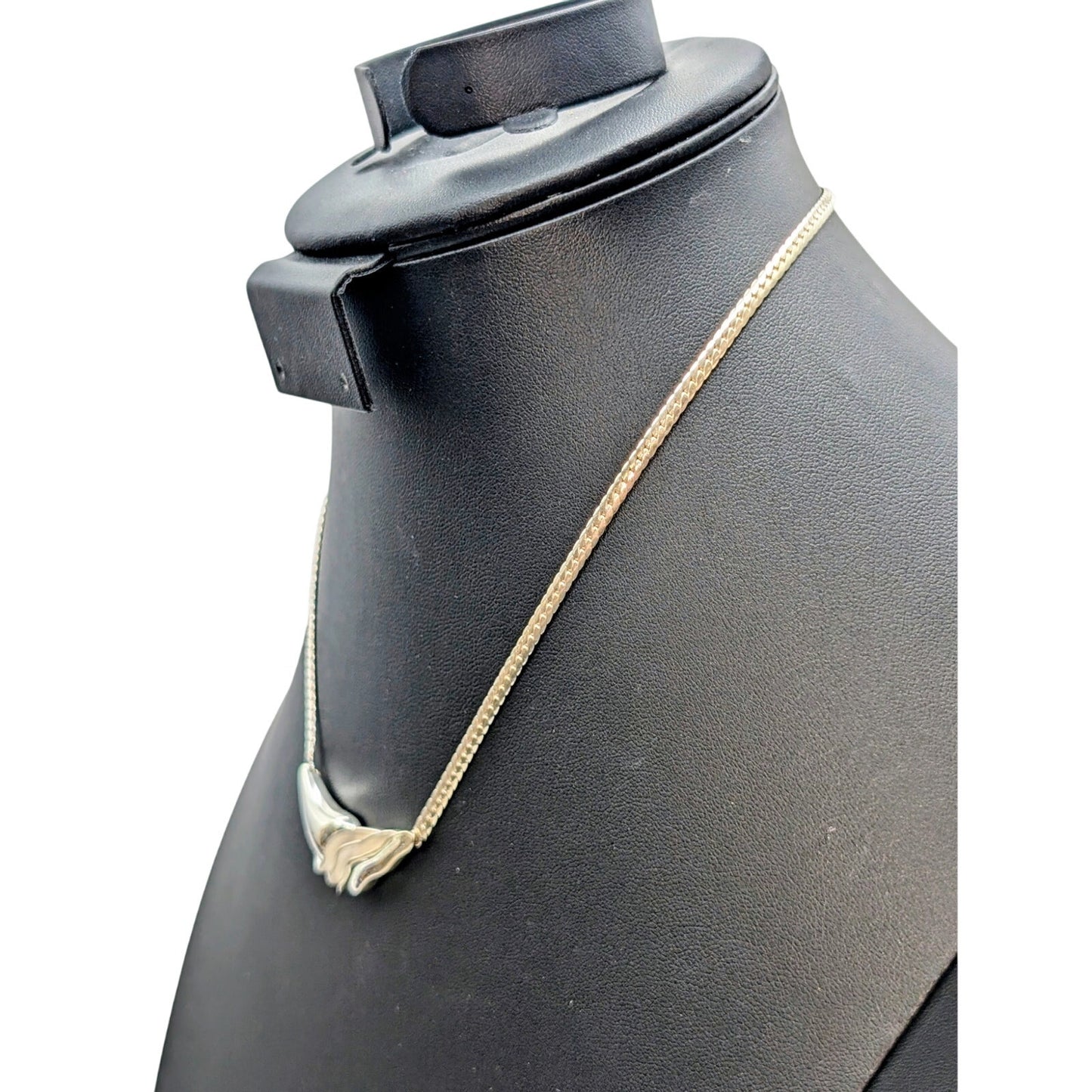Vtg 925 Sterling Fluted Collier 16.5" Necklace by Jens Aagaard Denmark Designer