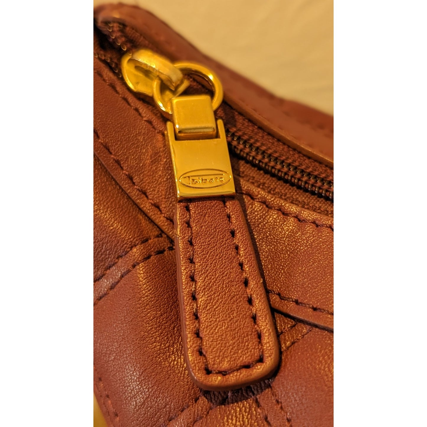 Talbot's Vintage Classic Quilted Wine Leather Chain Strap Shoulder Bag