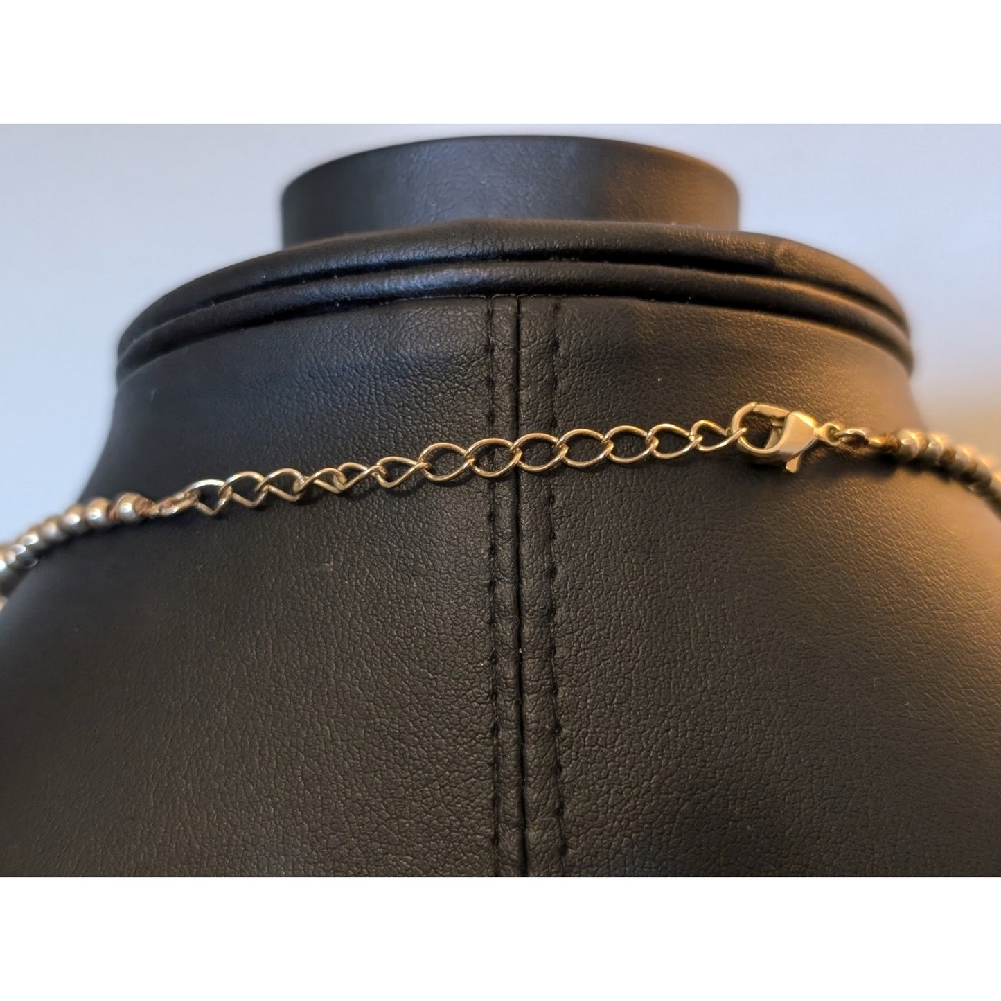 Polished Gold Tone & Crystal Brushed Gold Tone Beaded Necklace