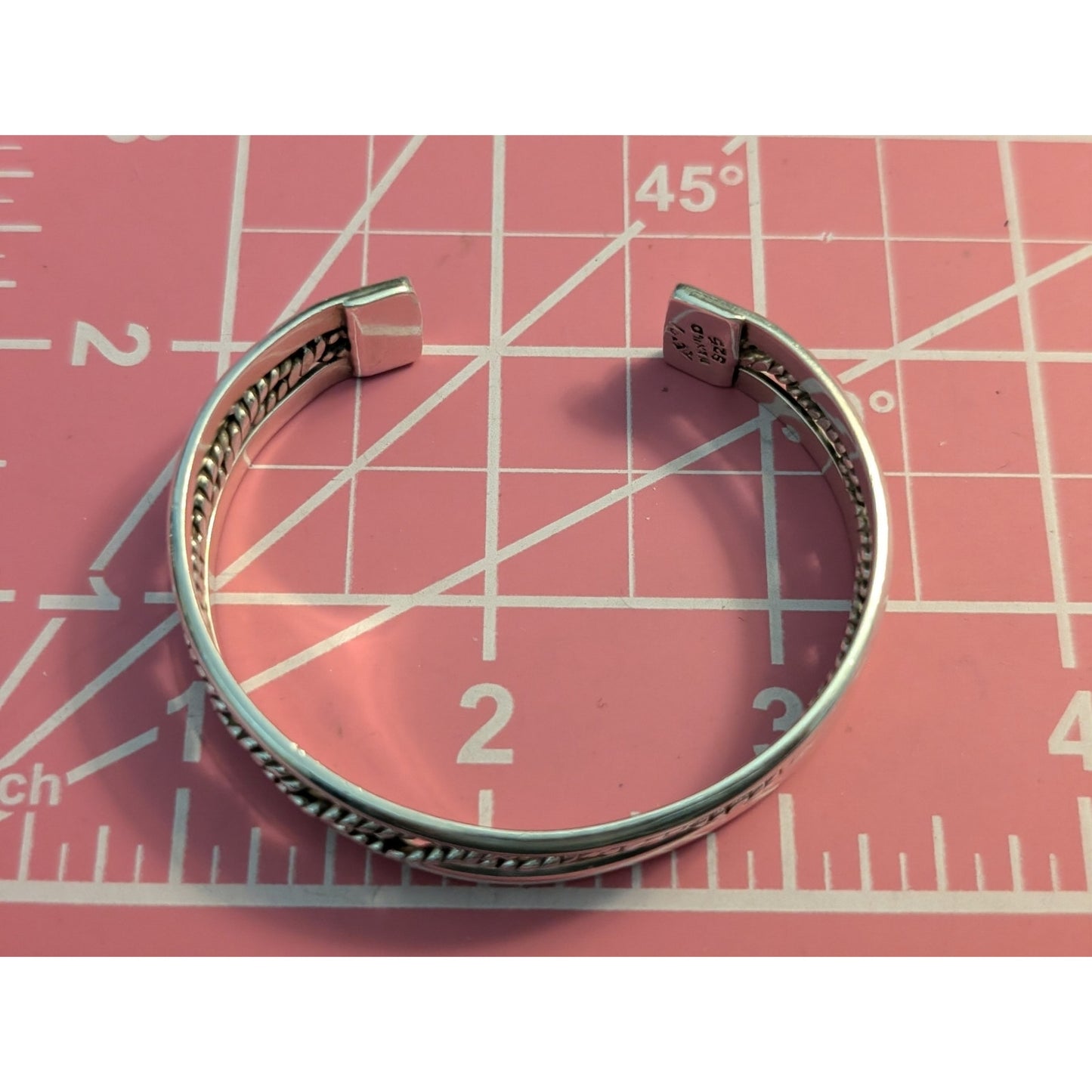 Vintage Taxco Mexico 925 Sterling Silver Twisted Cuff Bracelet