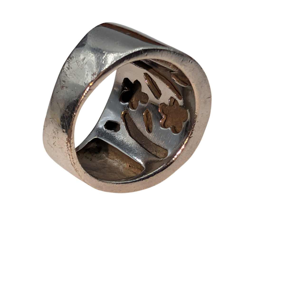 Vintage Tiger's Eye Inlay 925 Sterling Silver Ring Size 5.75