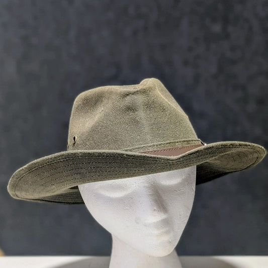 Outback Trading Co. Cabela Olive Oilskin 100% Cotton Western Hat Size L