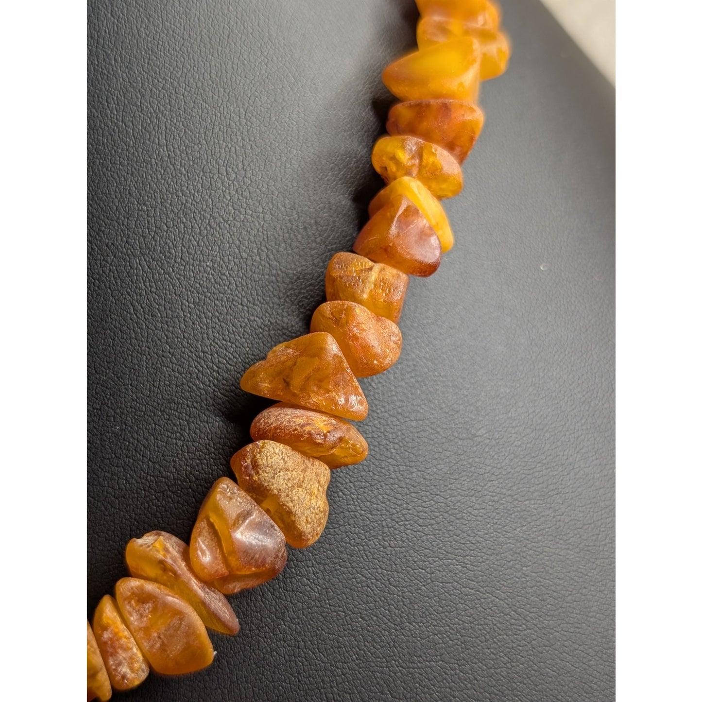 Antique Various Size & Color Chunks of Baltic Amber 19" Necklace 37.6g