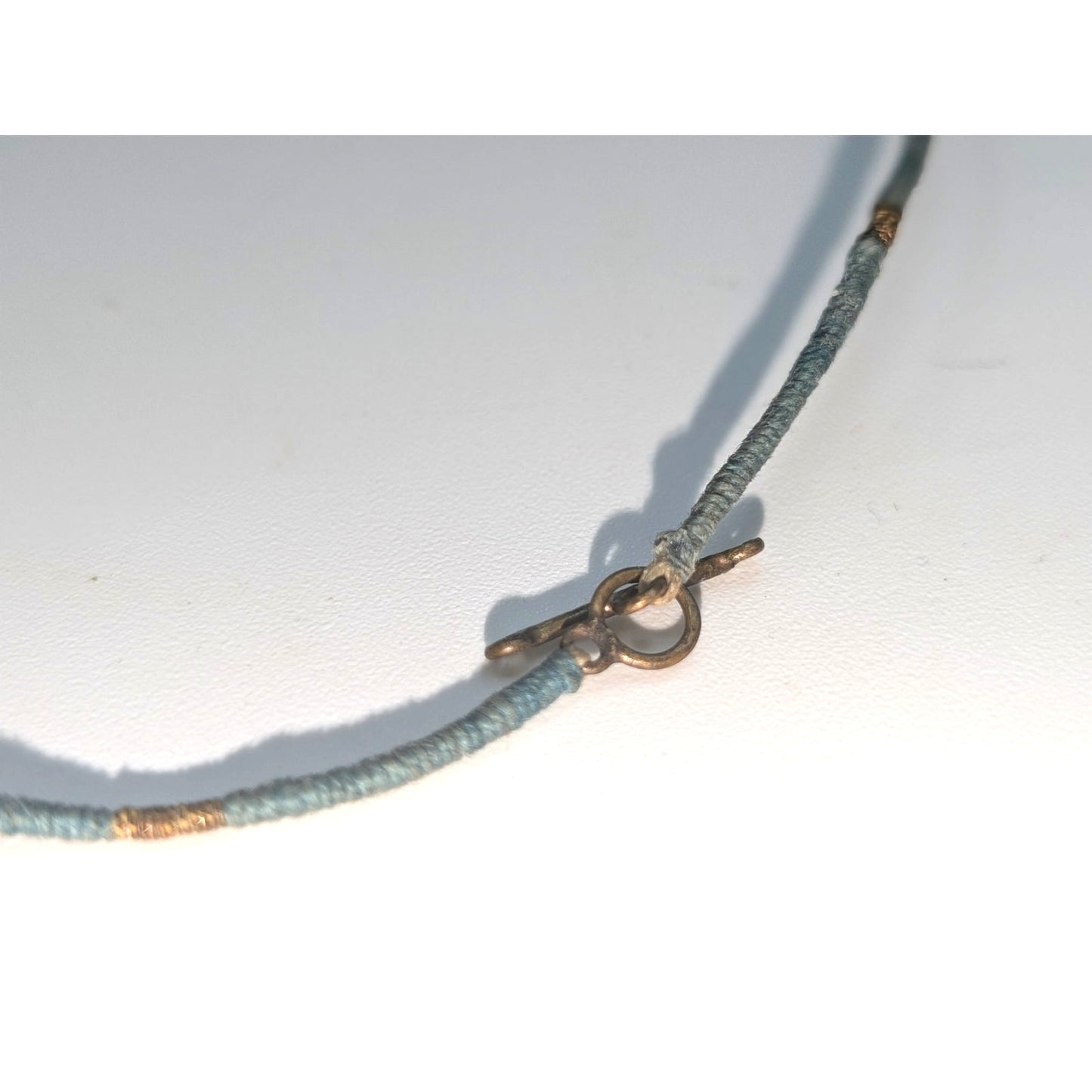 Antique Hand Made Ethnic Turquoise Inlay Non-Magnetic Graduated Bead Necklace