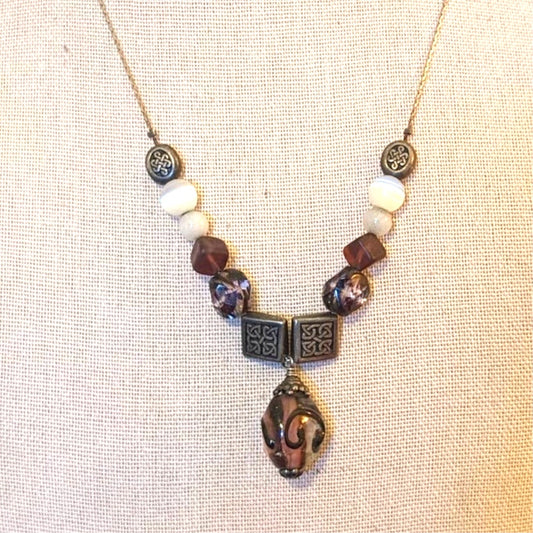Made with Love Glass & Cat Eye Bead 16" Necklace