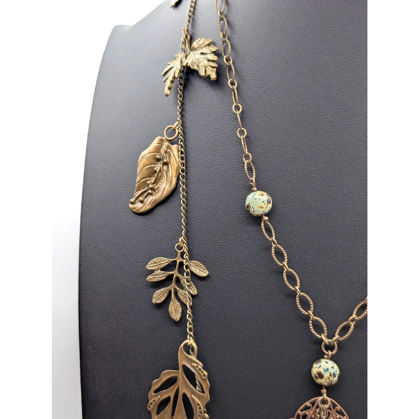Jet'aime VTG Brass Necklace & Made to Look Antique Filigree Pendant Necklace Lot
