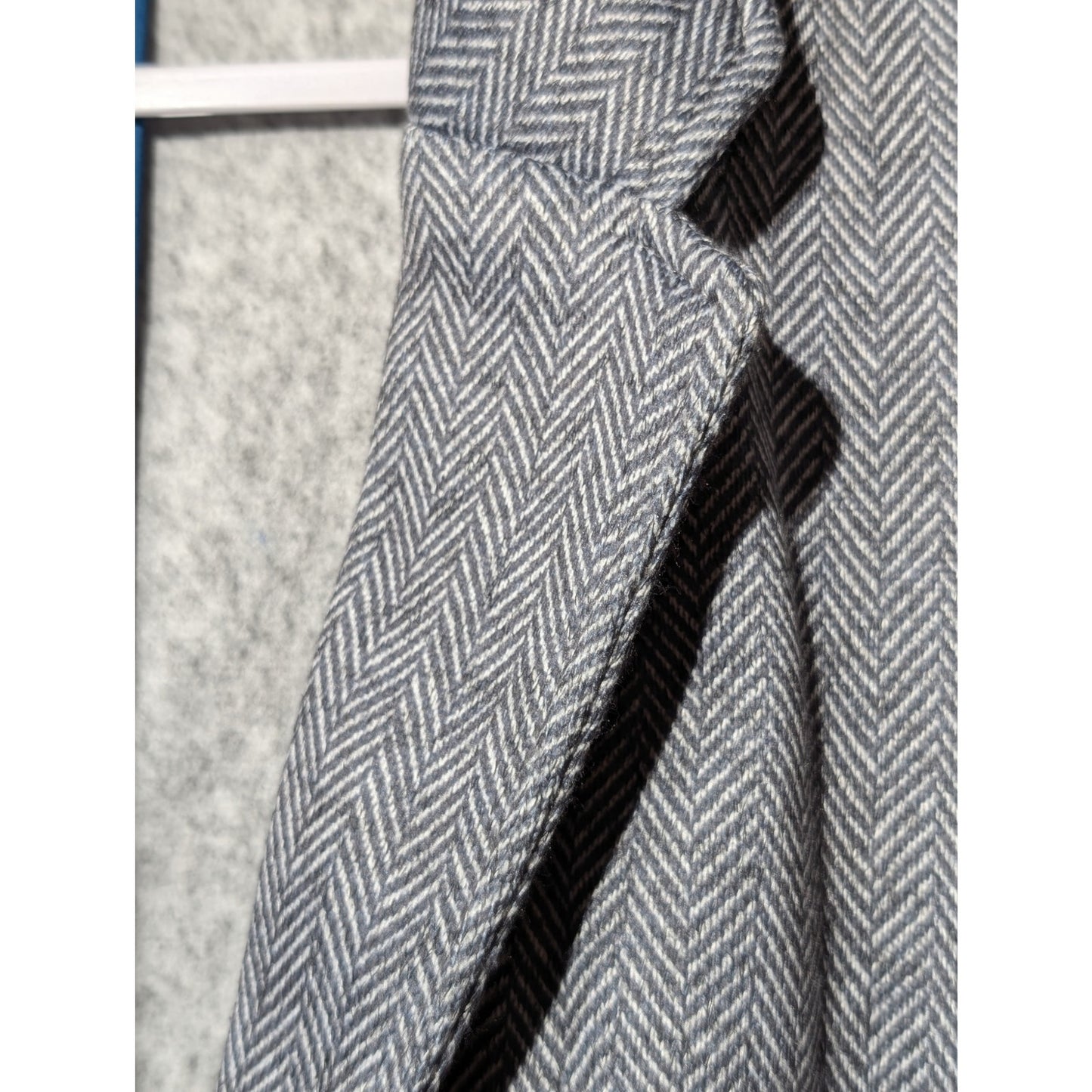 Lands' End Gray Chevron-Herringbone Fleece-Lined One Button Blazer Womens Sz 2X