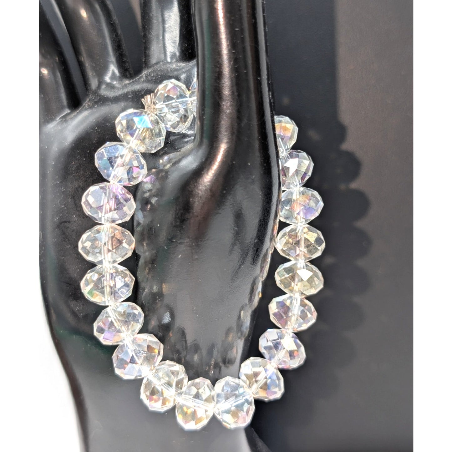Faceted AB Crystal Beaded Stretch Bracelet