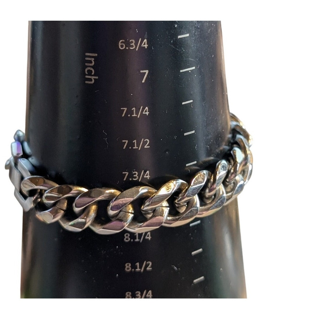 Vintage Stainless Steel 1/2" Wide 8.75" Long Curb Link Bracelet