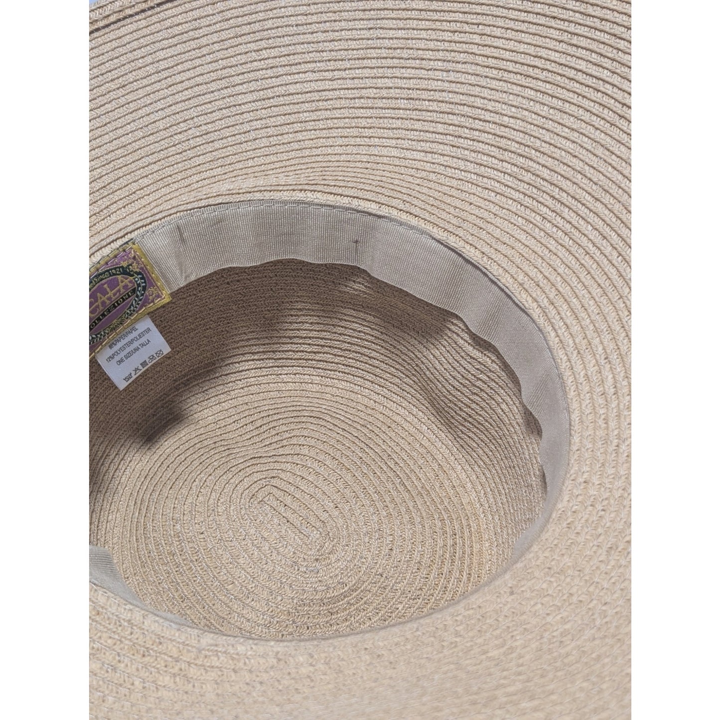Scala Collezione Tan Packable Sun Beach Paper Straw Hat NWOT One Size