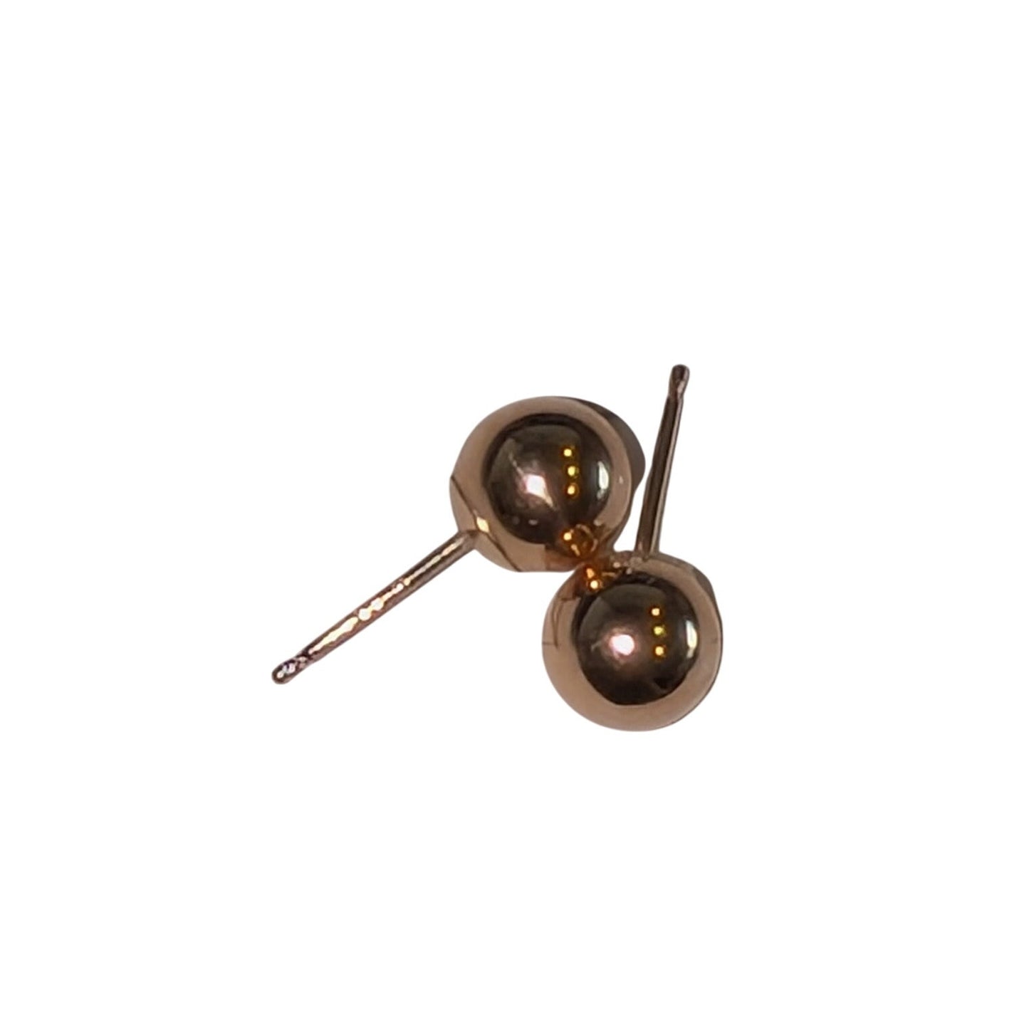 Vintage 14K Rose/Yellow Gold Approximately 11mm Ball Post Stud Earrings