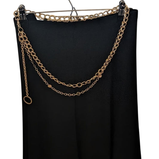 Vintage Gold Tone Double Chain Link Belt 41-48"