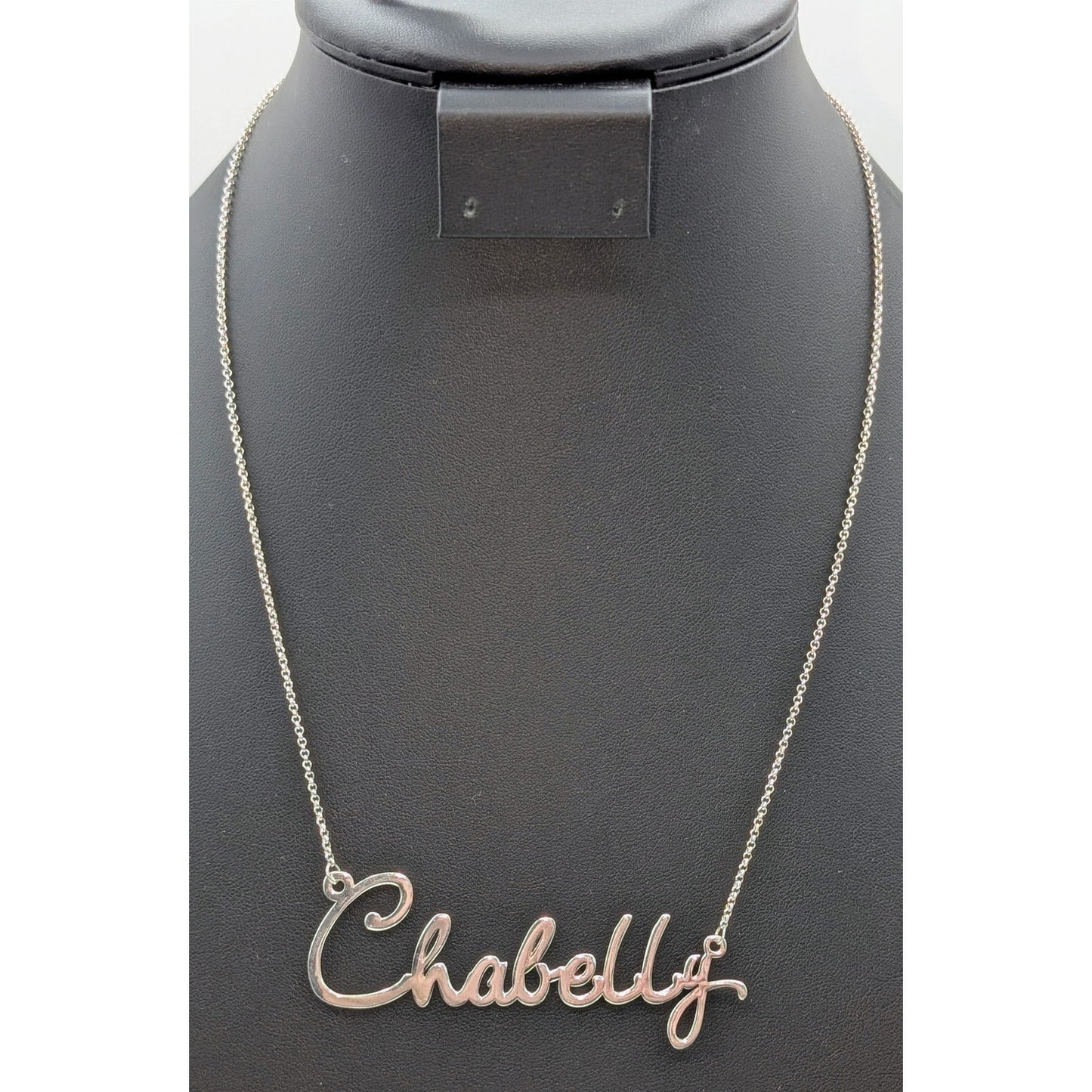 925 Sterling Silver Cursive Name 'Chabelly' 20.25" Chain Necklace