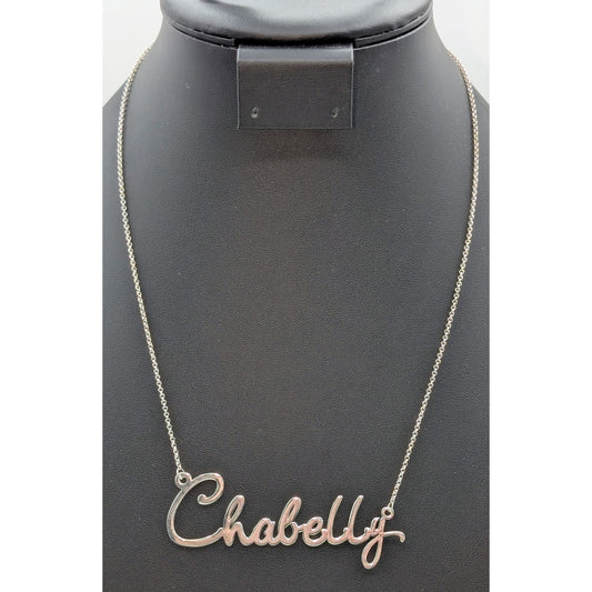 925 Sterling Silver Cursive Name 'Chabelly' 20.25" Chain Necklace