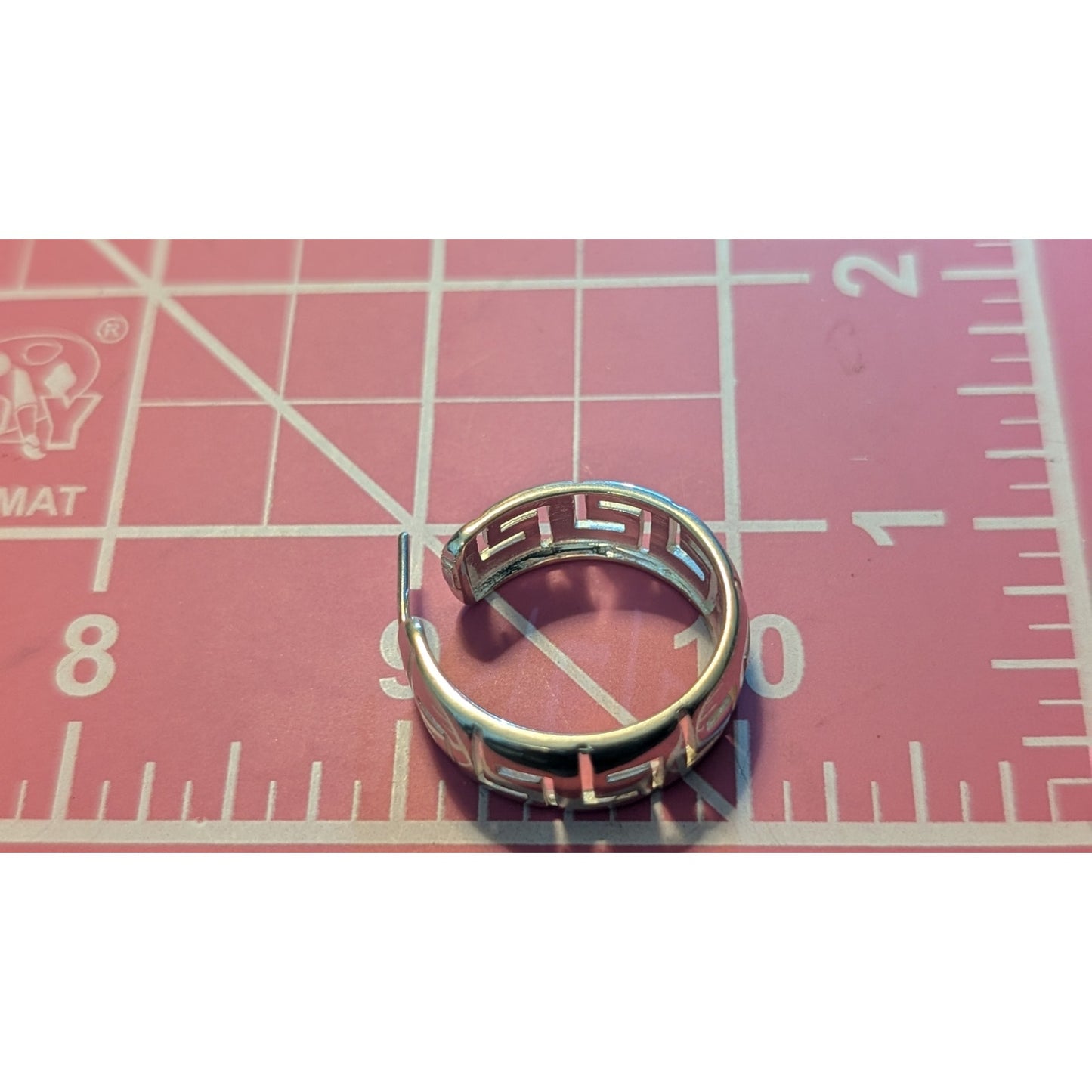 925 Sterling Silver Greek Key Post 1" Round 3/8" Wide Hoop Earrings