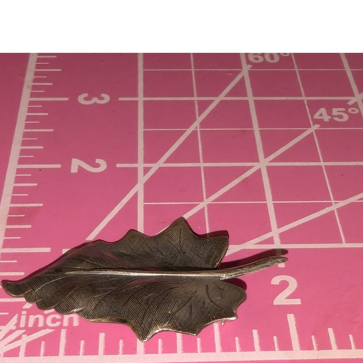 Vintage Beau Silver 925 Sterling Textured Leaf Brooch