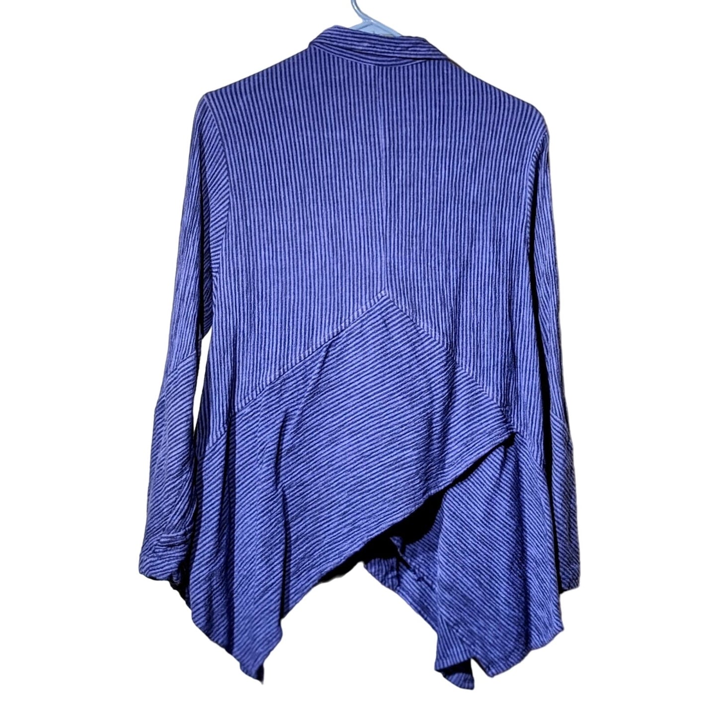 Mill Valley Clothing Purple Striped Cotton Linen Blend Textured Hobo Top Sz S