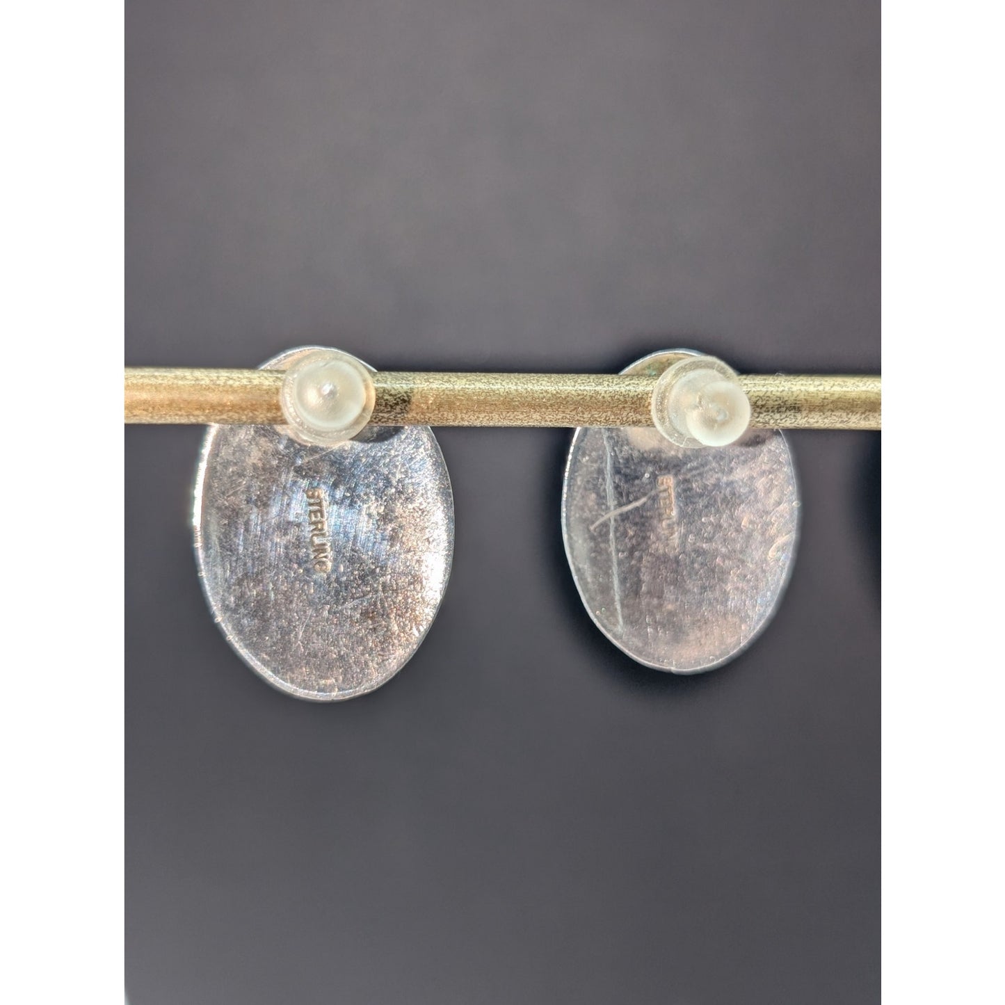 Vintage Sterling Blue Stone Post Earrings