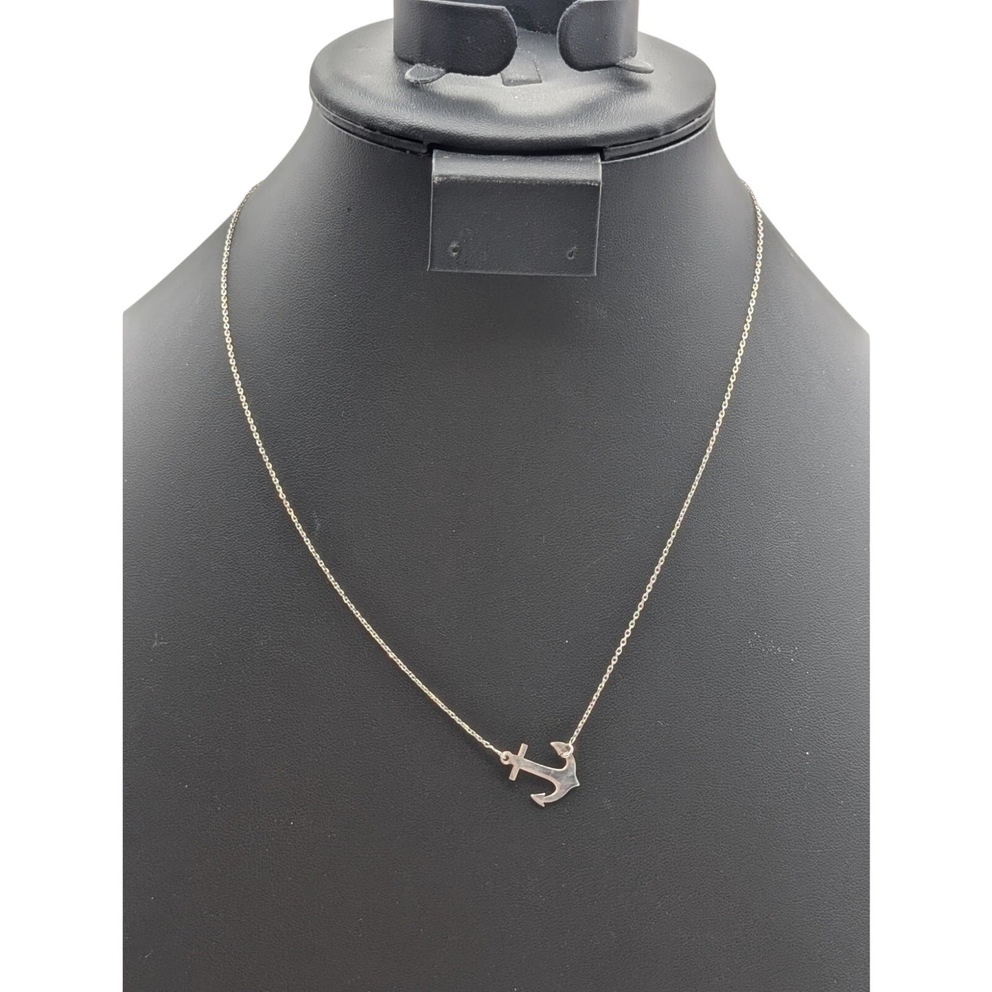 Vintage Sterling Anchor Pendant 18.5" Chain Necklace