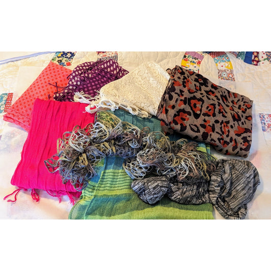 Scarf Lot of Eight Scarves