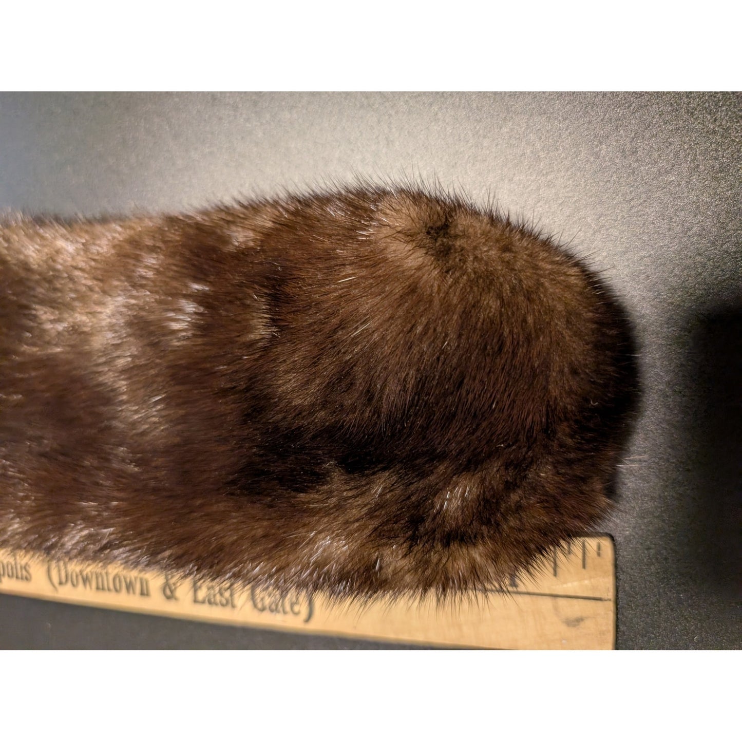 Vintage Mink Collar 3-3/4"W X 38"L Clamp Close Velvet Back