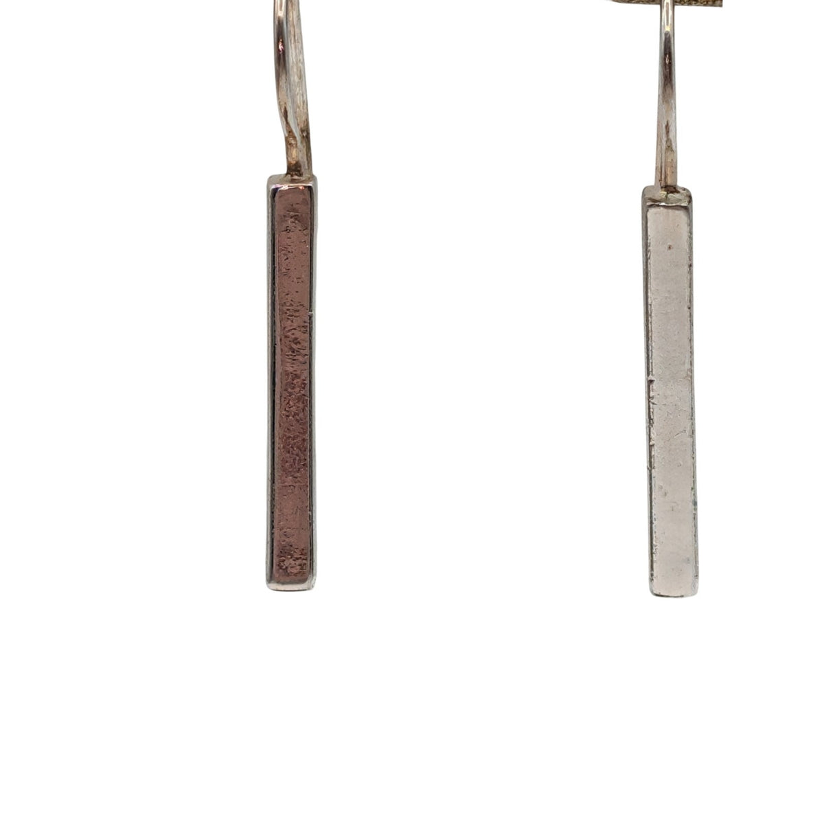Silver Tone Bar Wire Earrings