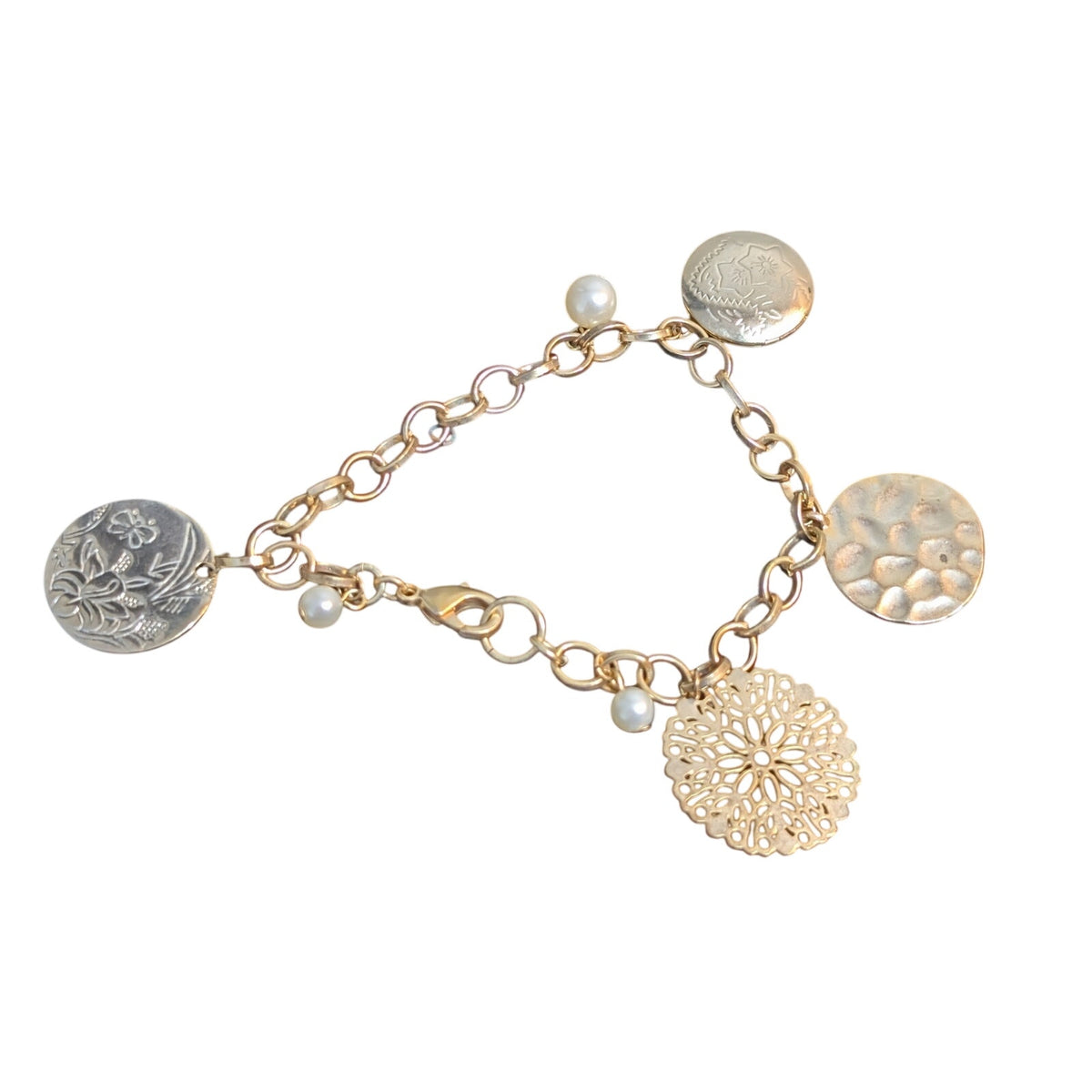 Vintage Gold Tone Charm Bracelet