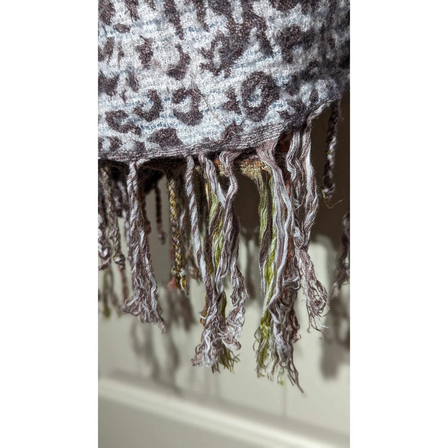 Soft Surroundings Pasha Pumpkin Leopard Print Fringe Cardigan Womens Sz S/M