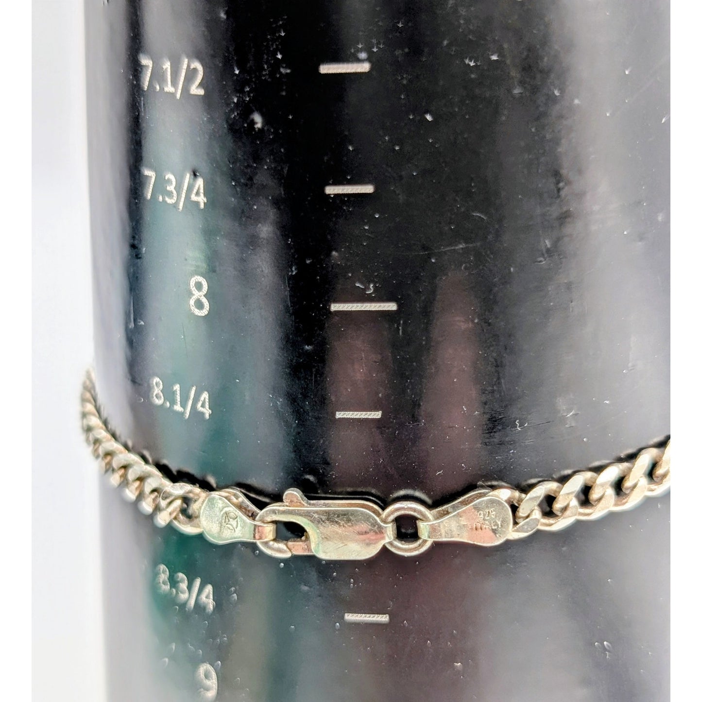 Vintage 925 Sterling Silver Italian Curb Chain Link Bracelet