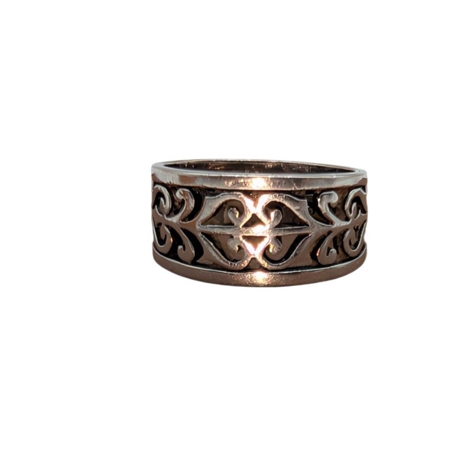 James Avery 925 Sterling Silver Adorned Open Scrollwork Band Ring Sz 6, 4.3g