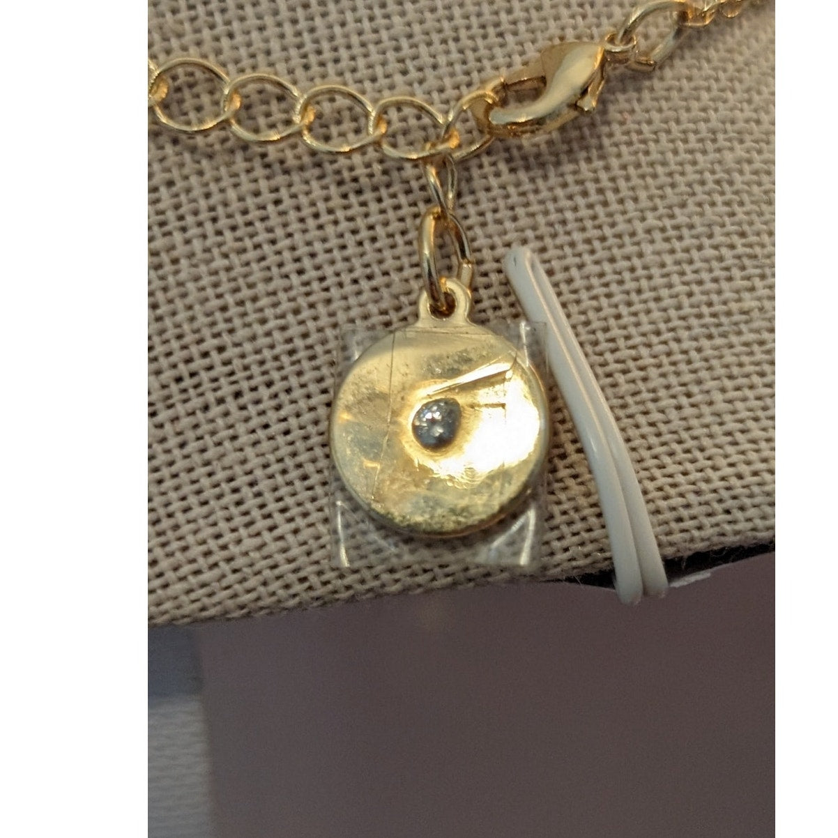 Vince Camuto Blue Ombre Channel Set Crystal Gold Tone Necklace NWOT