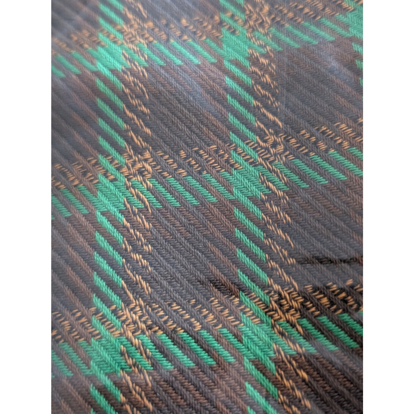NWOT Brown Bronze Green Plaid Fabric Remnant 94" X 84"
