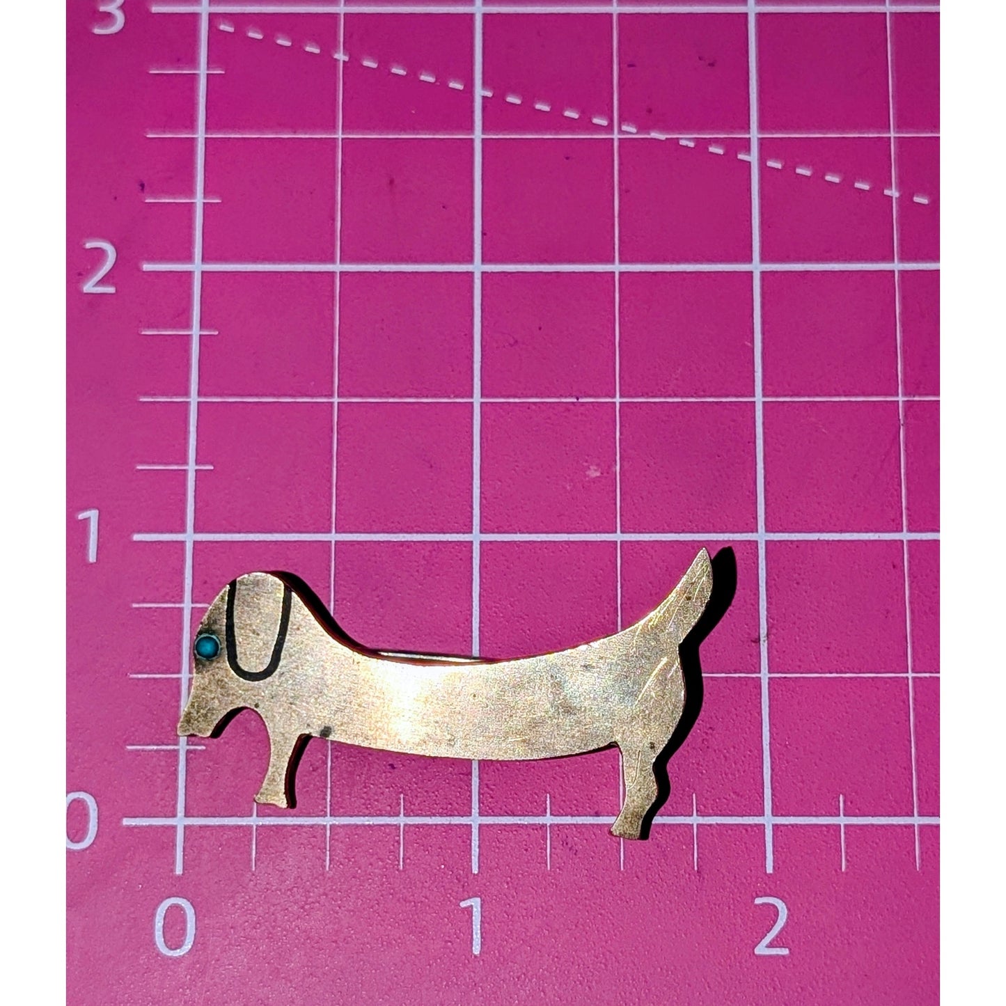 Tono Piedra Negra Taxco Mexico 1950s Sterling Silver Turquoise Modernist Dog Pin