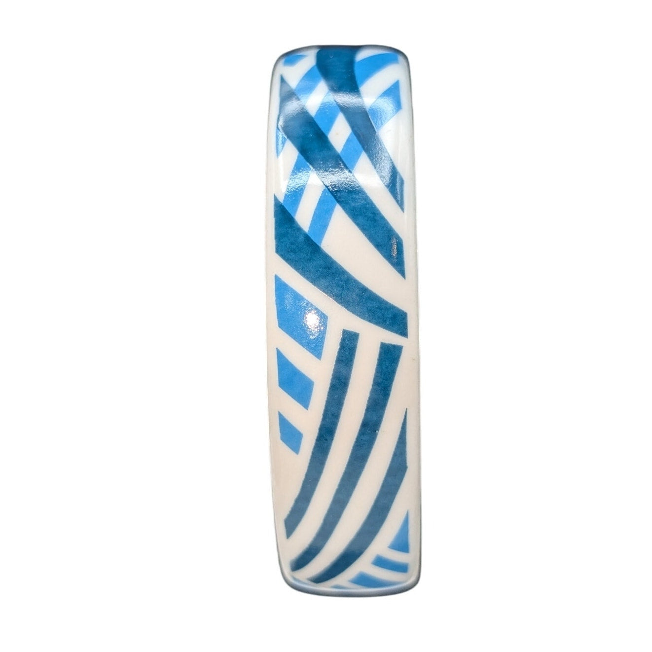 Ceramic Blue Teal Plaid Pattern Design Bangle Bracelet