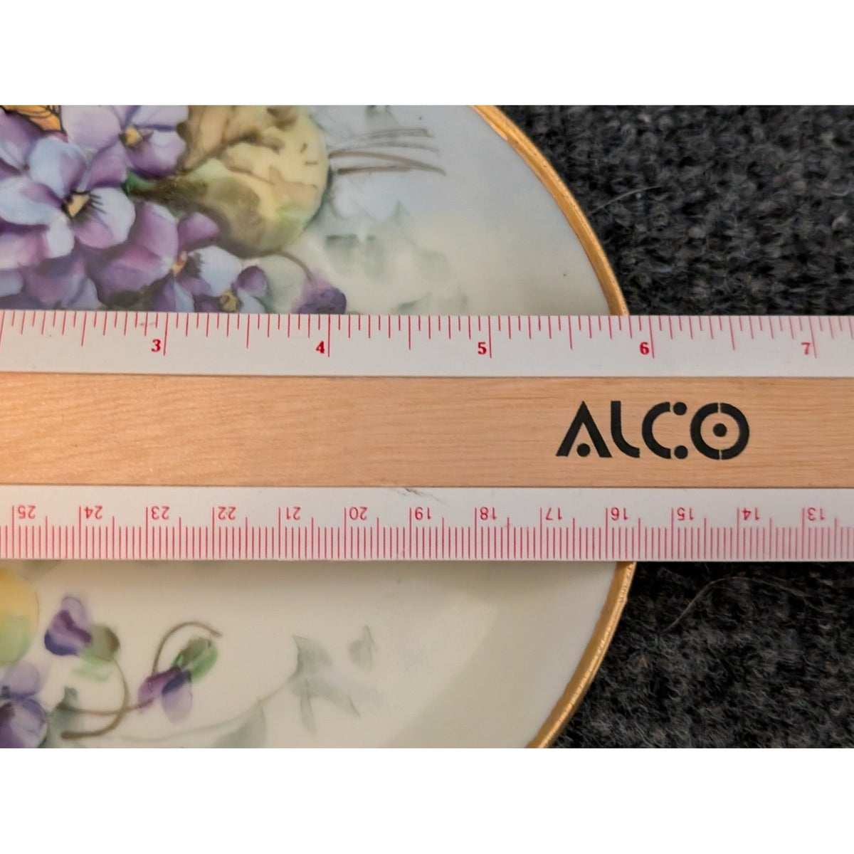 Vintage Uno Favorite Bavarian Hand-Painted Purple Violets Gilt Edge 6" Plate