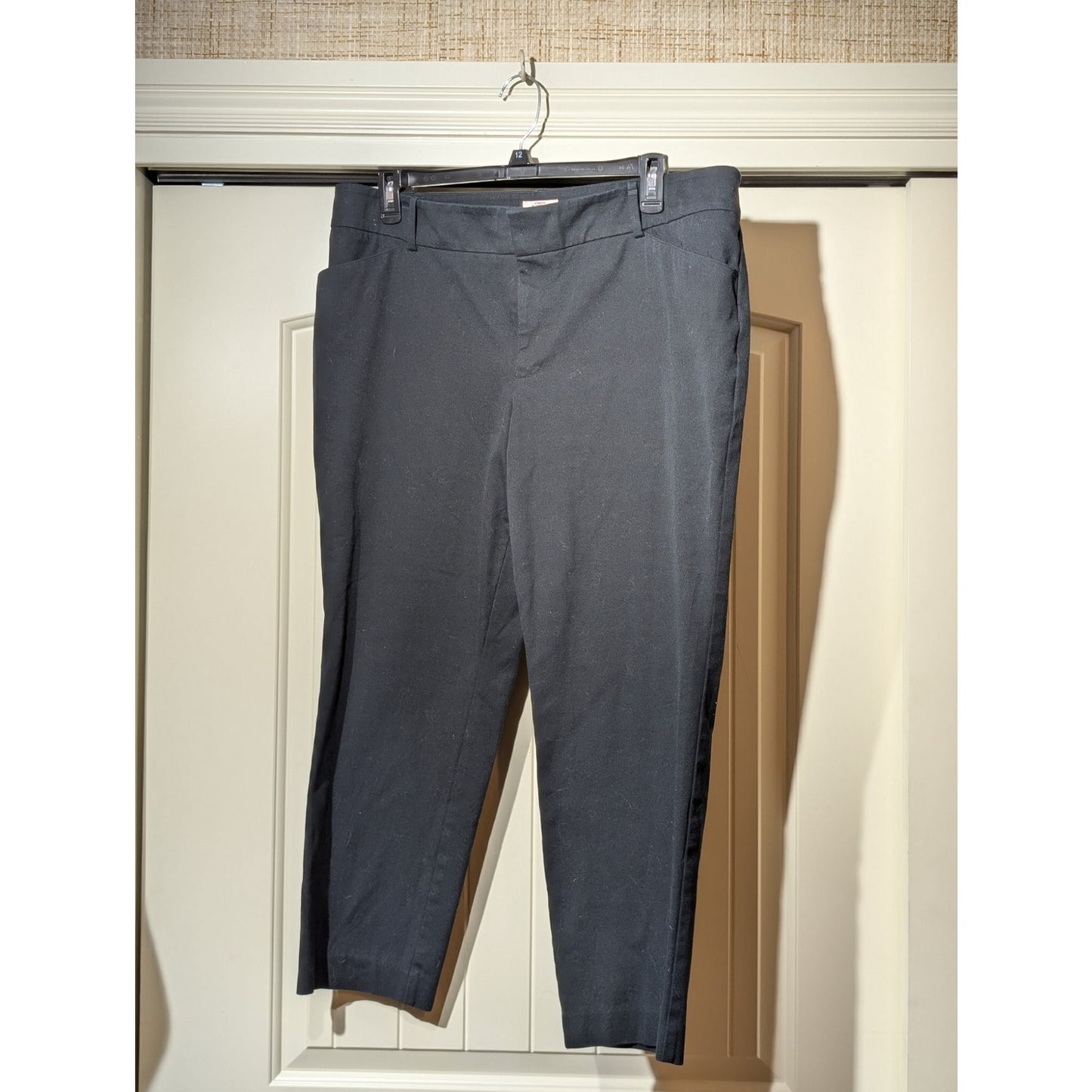 Merona Black Cotton Stretch Mid-Rise Ankle Pant Womens Size 18W