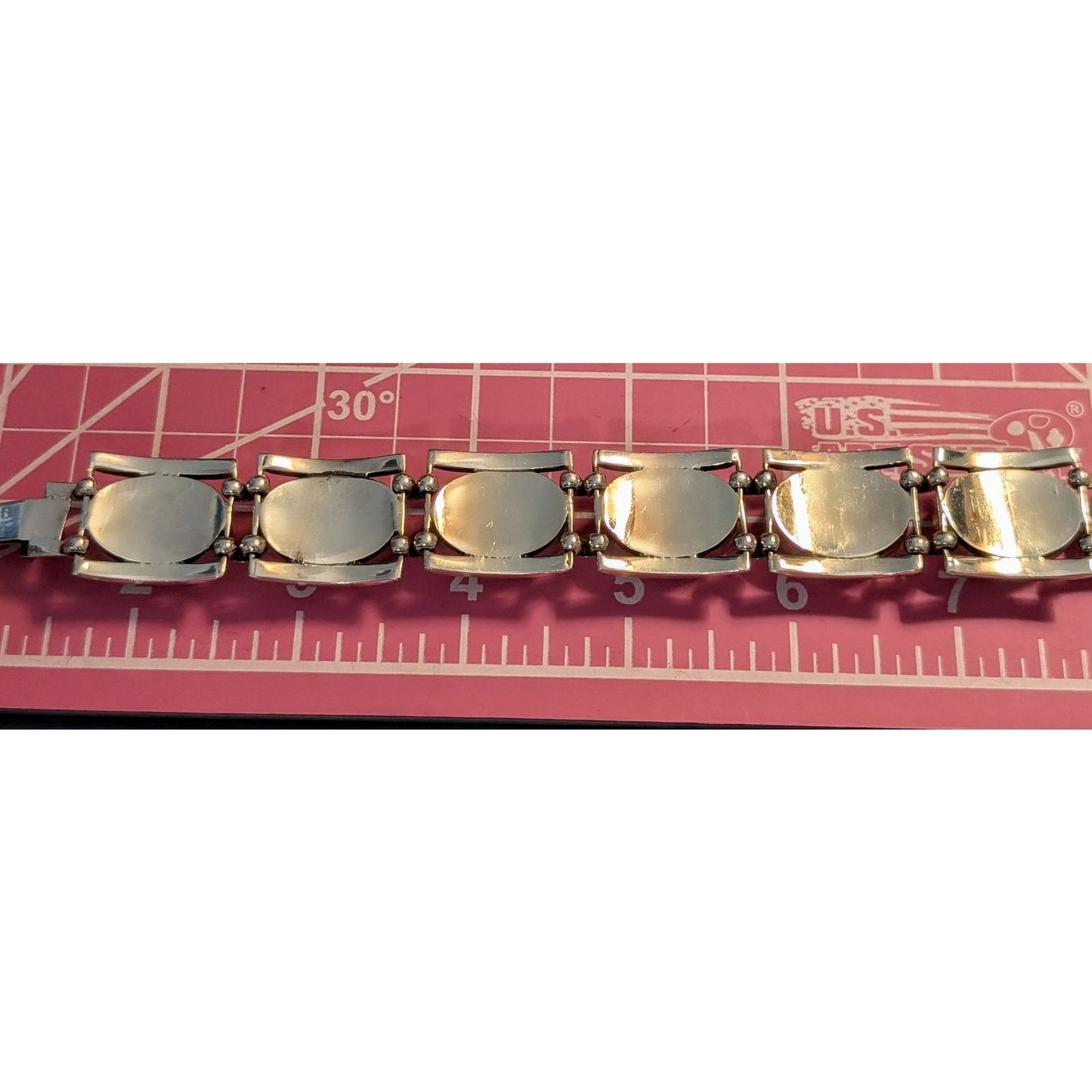 Taxco 925 Heavy Chunky Six Black Stone Bracelet